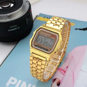 [Free bracelet with gift box] Steel belt small square electronic watch for men and women high school students trendy fashion temperament junior high school students simple and cold wind
