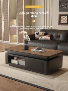 YIYOU | Bàn Trà Phòng Khách Hình Vuông Chất Liệu Gỗ Phong Cách Trung Quốc Cổ Điển