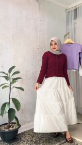 Bailey Cardigan Rajut Crop Top Premium / Angel Bottom Shirt Tebal