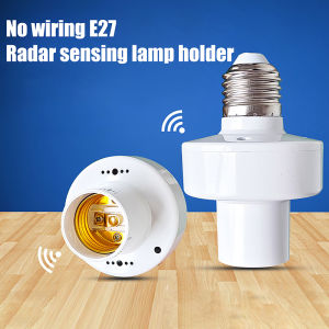 E27 radar PIR Human Induction Motion Sensor 360 Degrees LED Night Lamp Socket Base  AC 85-265V Delay Time Adjustable Switch