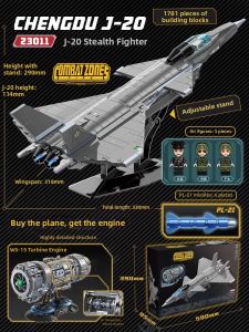 JIAAI | High Difficulty Educational J-35 Carrier Fighter and J-20 Building Blocks for Boys Aged 6+