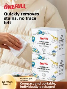 ONEFULL | Waterless Strong Stain Removal Wet Wipes for Down Jackets