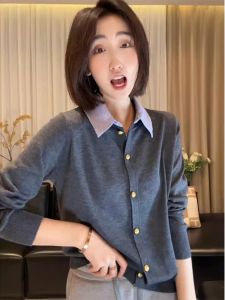 WANGGONGZHU | French Style Wool Knitted Sweater Womens Autumn Winter Fashion Design Sensation Small Audience Inner Wear Maturity Light