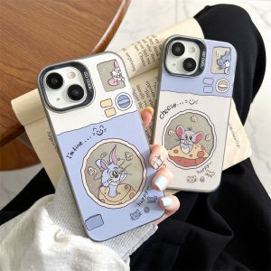 Cute Cat And Mouse Cartoon Phone Case Couples Anti-Fall Protection Shell for  15Pro Max 14Plus Large Hole Design Men Women