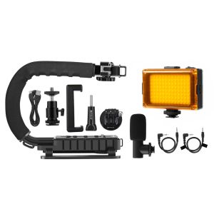 PULUZ | PULUZ C-Shape Handheld SLR Camera Stabilizer Bracket ABS Portable DV Camera Handle Grip Mount & Cold-shoe For Steadycam U-Grip
