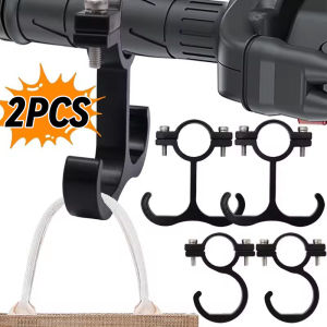 2PCS Heavy Duty Motorcycle Bag Hook CNC Aluminum Helmet Holder Hanger for E-Bike Scooter Handlebar Mount Moto Storage Accessories