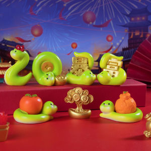 [Ready Stock] 2025 CNY Year Snake Mascot Resin Crafts Spring Festival Lucky Micro Snake Mascot Decorations Landscape Mini Snake Figures Desktop Decorations暴富蛇