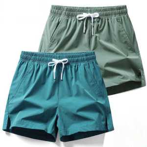 Mens Sporty Loose Ice Silk Casual Breathable Three-quarter Pants Fitness Straight Leg Quadripartition Trousers Summer Shorts