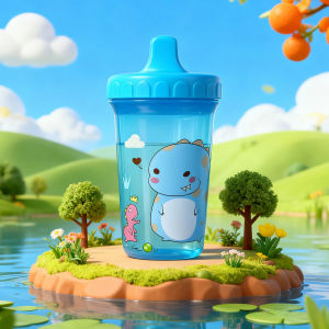 300ml duckbill water cup childrens milk cup childrens training cup safe material available in red/blue/green