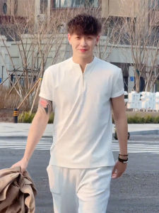 CHENMU | Áo Thun Slim Fit Định Hình Cơ Bắp với Móc Kéo Nửa Cleanfit Vai Thẳng