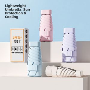 Foldable Card Sun Umbrella UV Resistant Manual High-End Womens Sunshade Umbrella Rain And Sun Protection Fashionable Design