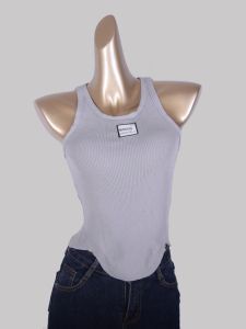 เสื้อกั๊กแขนกุดผู้หญิงสไตล์เกาหลีสั้นทรงสลิมฟิต ด้ายยืดหยุ่น สไตล์ฤดูร้อน เสื้อคลุมกันหนาวแบบถักสีพื้น อื่นๆ 100%