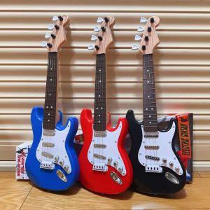 17 Inch Kids Electric Guitar Toy with 4 Strings LED Lights Rechargeable Musical Instrument for Children Birthday Party Gift