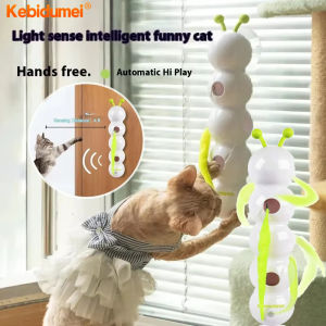 Kebidumei Caterpillar Teasing Cat Toy Motion Activated Kitten Toy Rechargeable Automatic Cat Toy with Tail for Indoor Cats Toy Ball