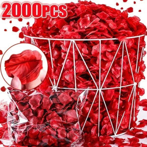 2000Pcs Artificial Rose Petals / Silk Cloth with Simulated Petals / Wedding Room Decoration / Valentines Day Party Supplies