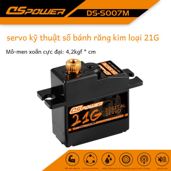 DSpower 21G Hộp Số Kim Loại Mini Servo 4.2KG 17G Servo Cho 1:18 1:16 Rc Xe Chém E-revo 144001 C24 D12 MN99S MN86 RC Máy Bay Robot