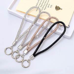 Luxury Mobile Phone Wrist Straps: Glitter Rhinestone Phone Lanyard Keychain Hanging Anti-lost Rope