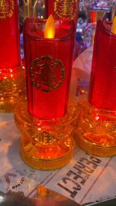 Đèn cầy điện hiệu ứng ánh lửa 16cm - 23cm nhựa PVC độ bền cao phụ kiện bàn thờ (1 cặp)