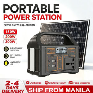 Power Station 220v/150w Multi-Function Power Bank Big Capacity Portable Solar Generator For Camping Emergency Home Outdoor Power Supply Led Emergency Light Multiple Outputs With 30w Solar Panel