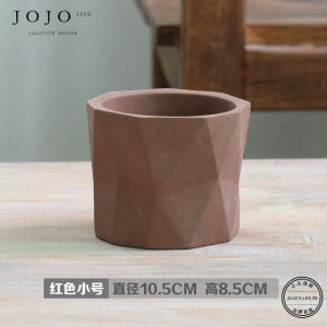 JOJOS L PDray Diamond Pattern Cement Plant Pot Small Waist Personality Green Plant Flower Pot Nordic Style Home Decoration