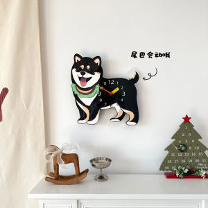 Swinging Cartoon Original Dachshund Dog Clock Silent Decorative Clock for Living Room Childrens Room Creative Home Decoration