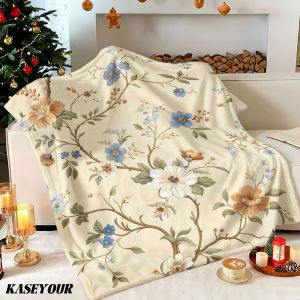 Beast Kingdom | Vintage Floral Vines Winter Summer Flannel Blanket Throw Fleece Soft Fuzzy Plush Cozy Fleece Blankets for Sofa Ideal Gifts