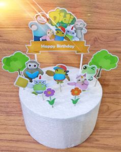 Topper / Hiasan Kue Didi and Friends Bisa Custom Nama (Isi 10)