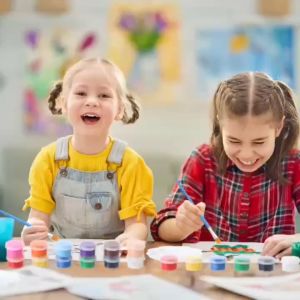 Acrylic paint 6pcs coloring set drawing material original materials art kit set for kids paint mixing plate coloring art set with paint acrylic paint set with brush watercolor drawing poster paint art coloring set for kids school supplies wholesale store