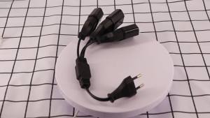 2pcs European Plug Extension Cord 2-Prong Male to Female Socket EU Power Extension Cable Flat Electric Wire 3 Way Outlet