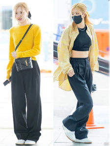 Ice Silk Plus Size Casual Suit Pants High Waist Slimming Drapey Wide Leg Summer Women's New Style Comfortable Leisure Trousers