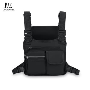 LouisWill กระเป๋าเสื้อกั๊กนักปั่นจักรยานกระเป๋าคาดหน้าอกผู้ชายกระเป๋าเดินป่ากลางแจ้งกระเป๋าโทรศัพท์กันน้ำกระเป๋าสะพายไหล่ท่องเที่ยวแบบอเนกประสงค์น้ำหนักเบากระเป๋าเป้กีฬาออกกำลังกายกระเป๋าลำลอง