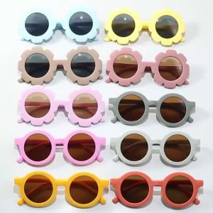 4PCS Small Round Frame Baby Sunglasses Fashion Glasses Childrens Sunglasses Retro