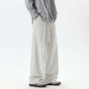 ZHUOCAN | Navy Blue Scythe Cut Relaxed Fit Trousers