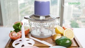 SAMONO Chopper Makanan 350 watt 4 Pisau Mangkok Kaca Penggiling Daging Food Grade SW-069S