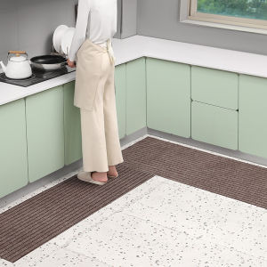 Modern Minimalist Square Floor Mat – Durable Stain/Fade Resistant Non-Slip Rubber Backing Machine Washable for Indoor/Outdoor