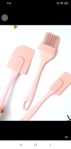 3PCS/Set Cream Silicone Scraper DIY Bread Cake Butter Spatula Mixer Oil Brush Kitchen Baking Tool Non-stick Baking Accessories