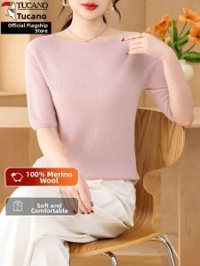 TUCANO | Quality Slim-Fit Short-Sleeve Knitwear French Boat Neck