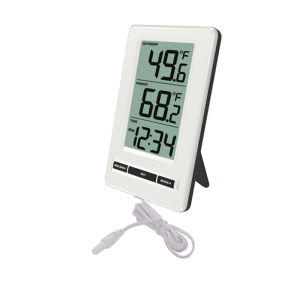 Digital Probe Thermometer Dual Temp Sensor (Indoor/Outdoor) -40°F~140°F±1°C Accuracy  1m Waterproof Cable  Min/Max Memory 12/24H