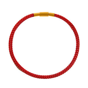 FUJINJIA | Waterproof DIY Bead-threading Red Rope and Leather Bracelet
