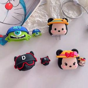 Cartoon Charger Protector Case for 18/20W Apple Charger Silicone Winder Cover Cable Winder Cable Protector for USB