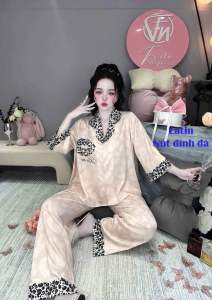 Bộ Đồ Ngủ Lụa Việt Nam Nhiều Mẫu Tay Dài Quần Dài Xinh Xắn - Dưới 60kg