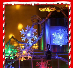 Đèn Led pha lê hoa tuyết năm cánh nhiều màu 2 chế độ sángdài 3m 20 đèn led pha lê dùng pin an toàn tiện lợi di chuyển