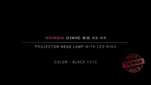 Honda Civic SR3/SR4 EG 92-95 Black Projector Head Lamp w Ring (1 Pair Left & Right)