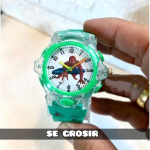 JAM TANGAN ANAK LAMPU MUSIK ANAK TK/SD KARAKTER SPIDERMAN ANALOG/JARUM