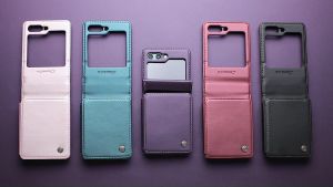 Casing hp Samsung Z Flip 5 Caseme C22 Slot Kartu Cover Leather Wallet Case