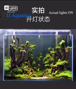 YEE Aquarium Light LED Blue White Fish Tank Aquascape Light Extensible Stainless Steel Waterproof Clip