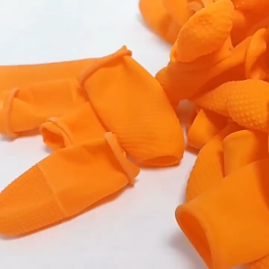 100PCS Orange Rubber Fingertip Gloves/Anti-static Natural Latex Finger Cover/Thumb Protect Sleeve