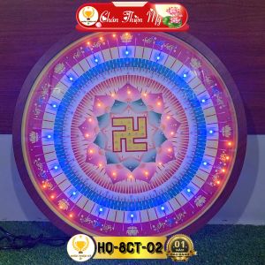 Hào Quang Led 8 Chương Trình Hoa Sen Chữ Vạn CHÂN THIỆN MỸ Đèn Trang Trí Bàn Thờ Cho Tượng Phật HQ-8CT-02