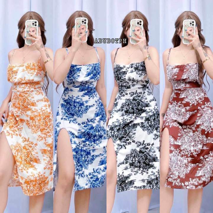 KOREAN VELVET SLIT DRESS
