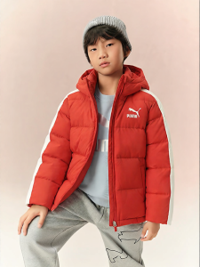 PUMA | Red Hooded Thicker Boys Down Jacket